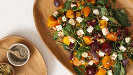 Roast Vegetable, Goat Feta & Kale Salad