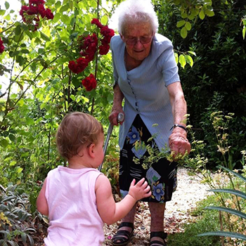 Jean's daughter Odette, with his Nana