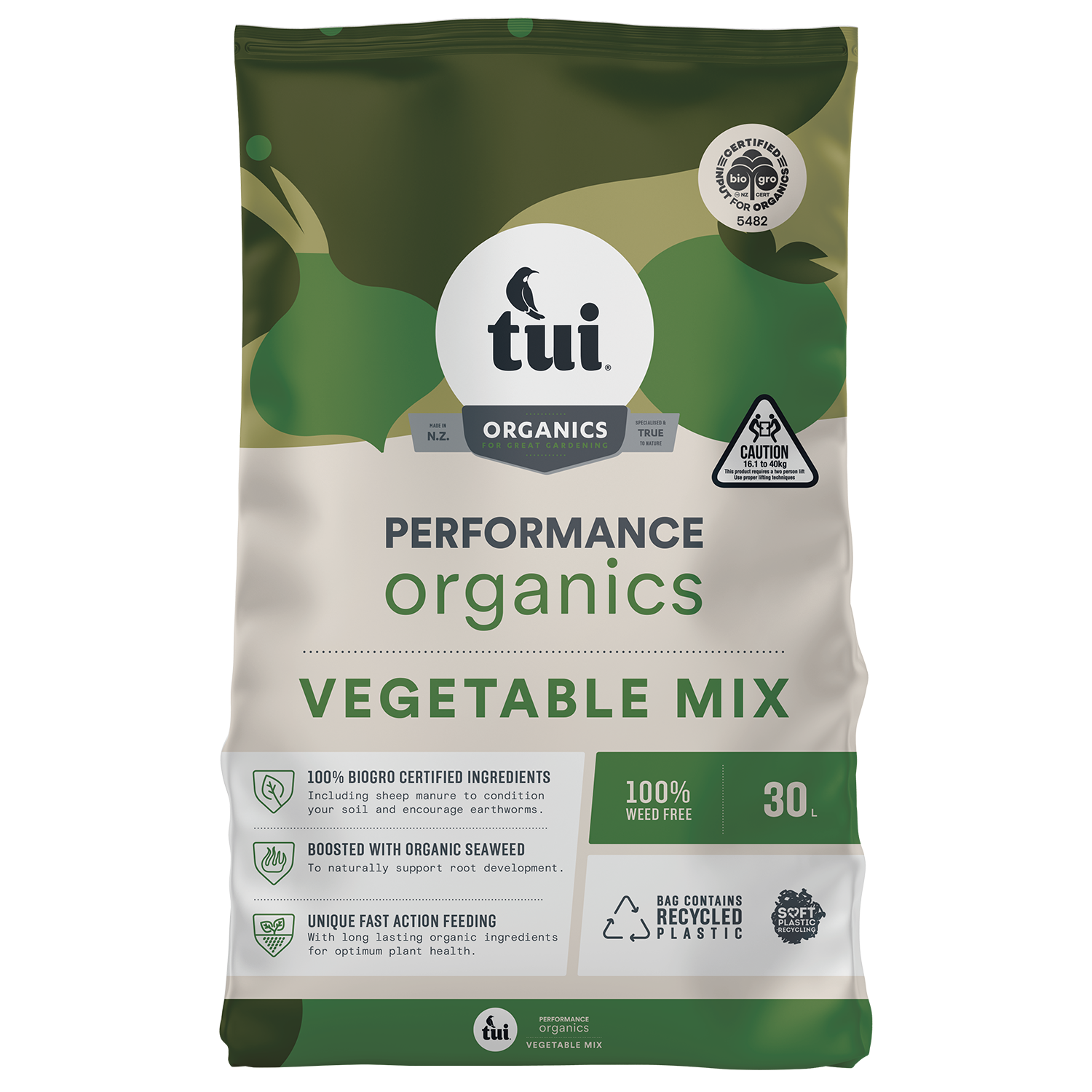 Tui Performance Organics Vegetable Mix - BioGro Certified