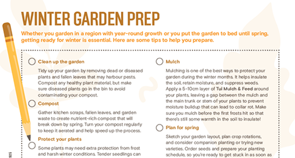 P12. Winter garden checklist